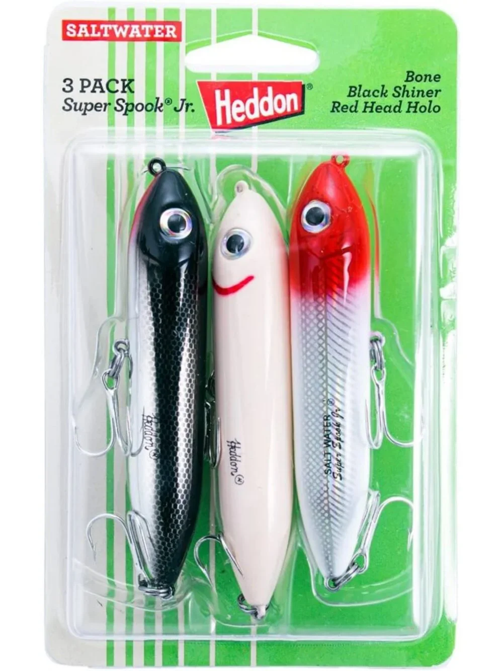 3 Pack Saltwater Fishing Lures - Super Spook Jr, Multi-Color, One Size